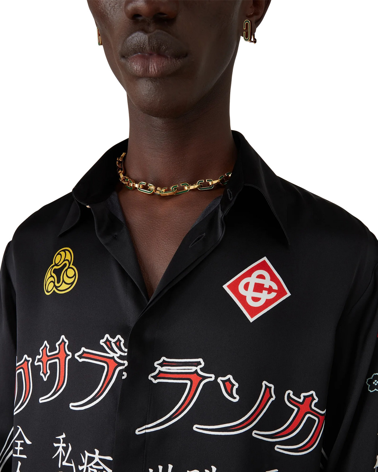Casablanca Long-sleeved Logo Shirt In Black