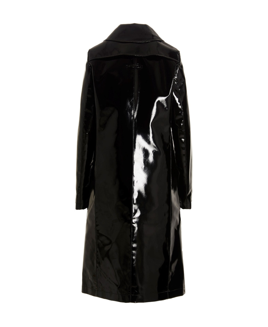 Shop Raf Simons Logo Trench Coat In Black