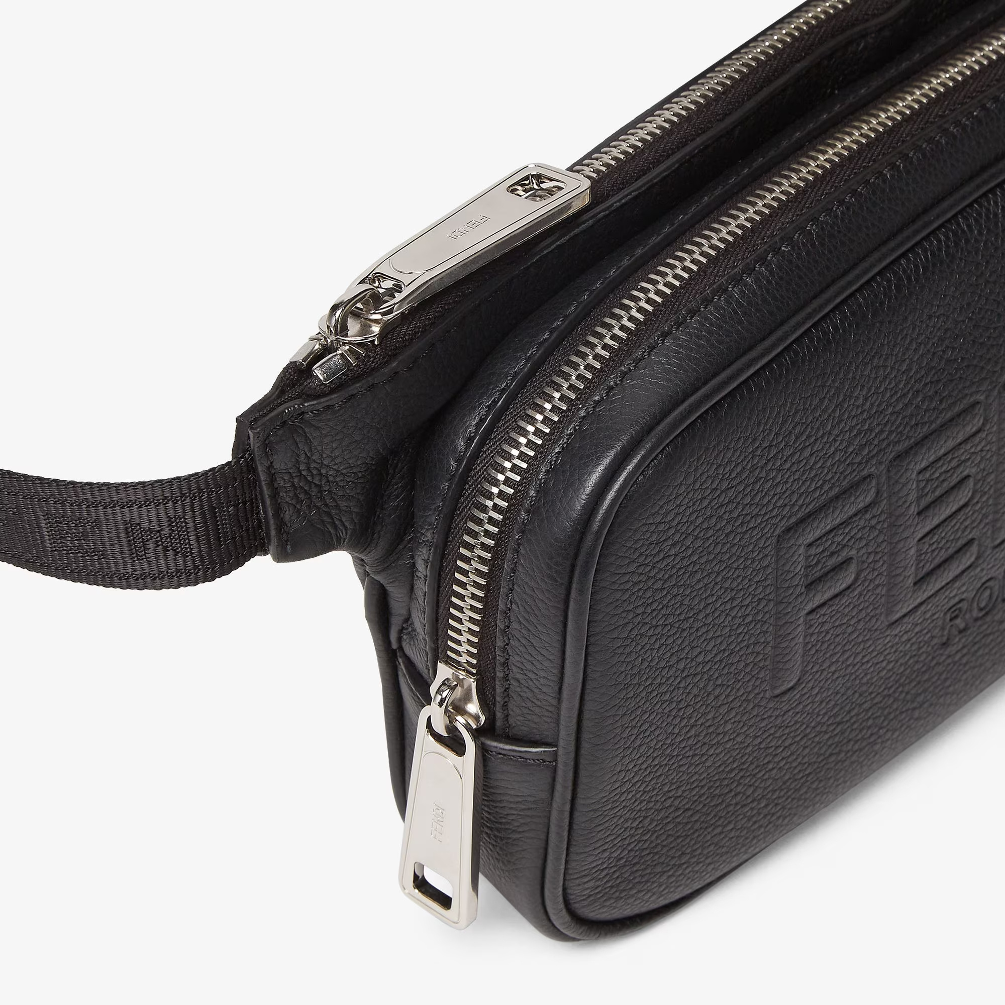 Fendi Logo-embossed Belt Bag In Black