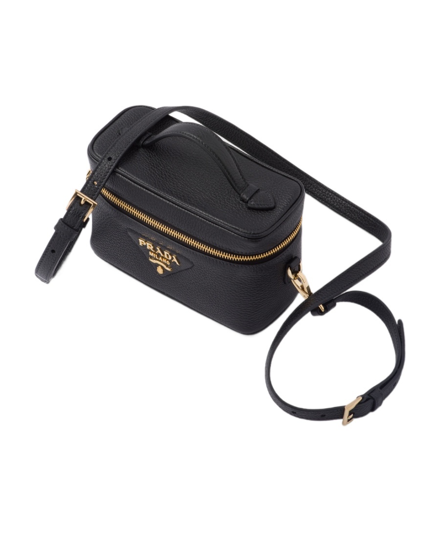 Prada Logo-plaque Leather Tote Bag In Black