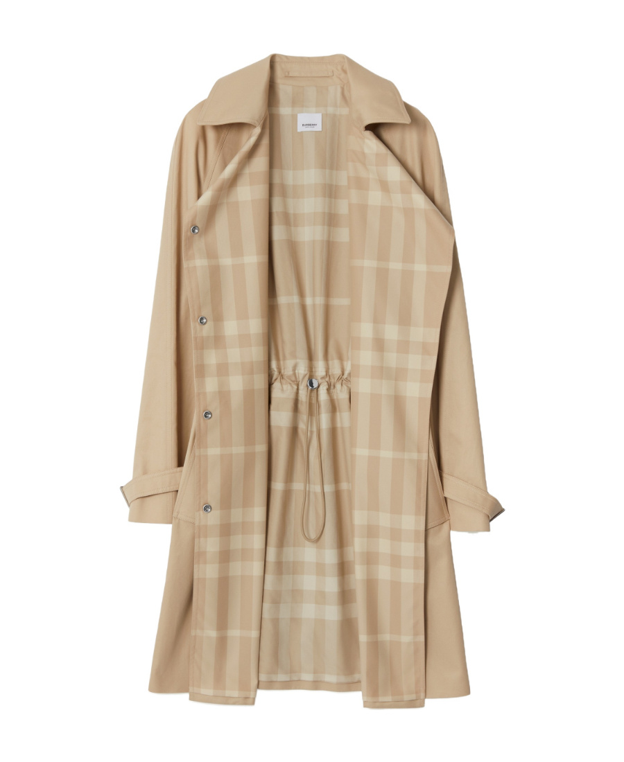 Burberry Button-up Oversized Parka Coat In Nude