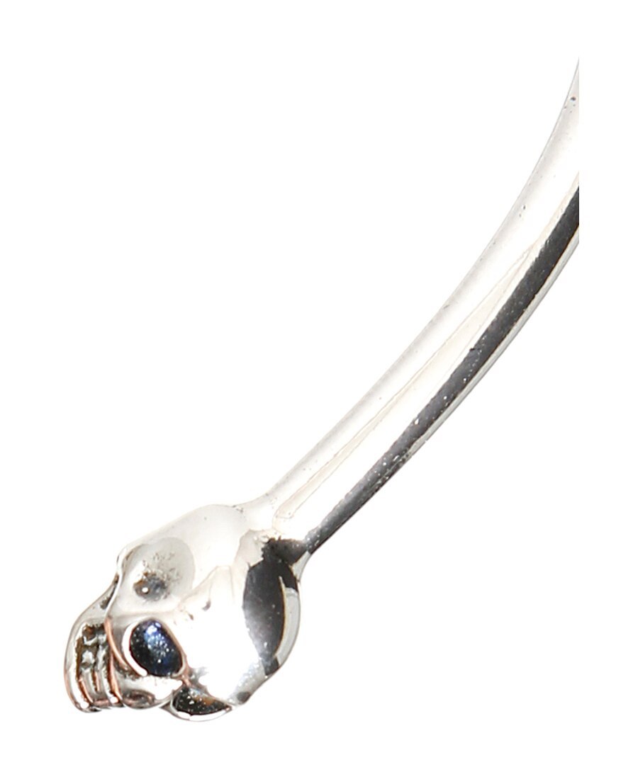 Alexander Mcqueen Silver-tone Metal Skull-embellished Cuff Bracelet In White