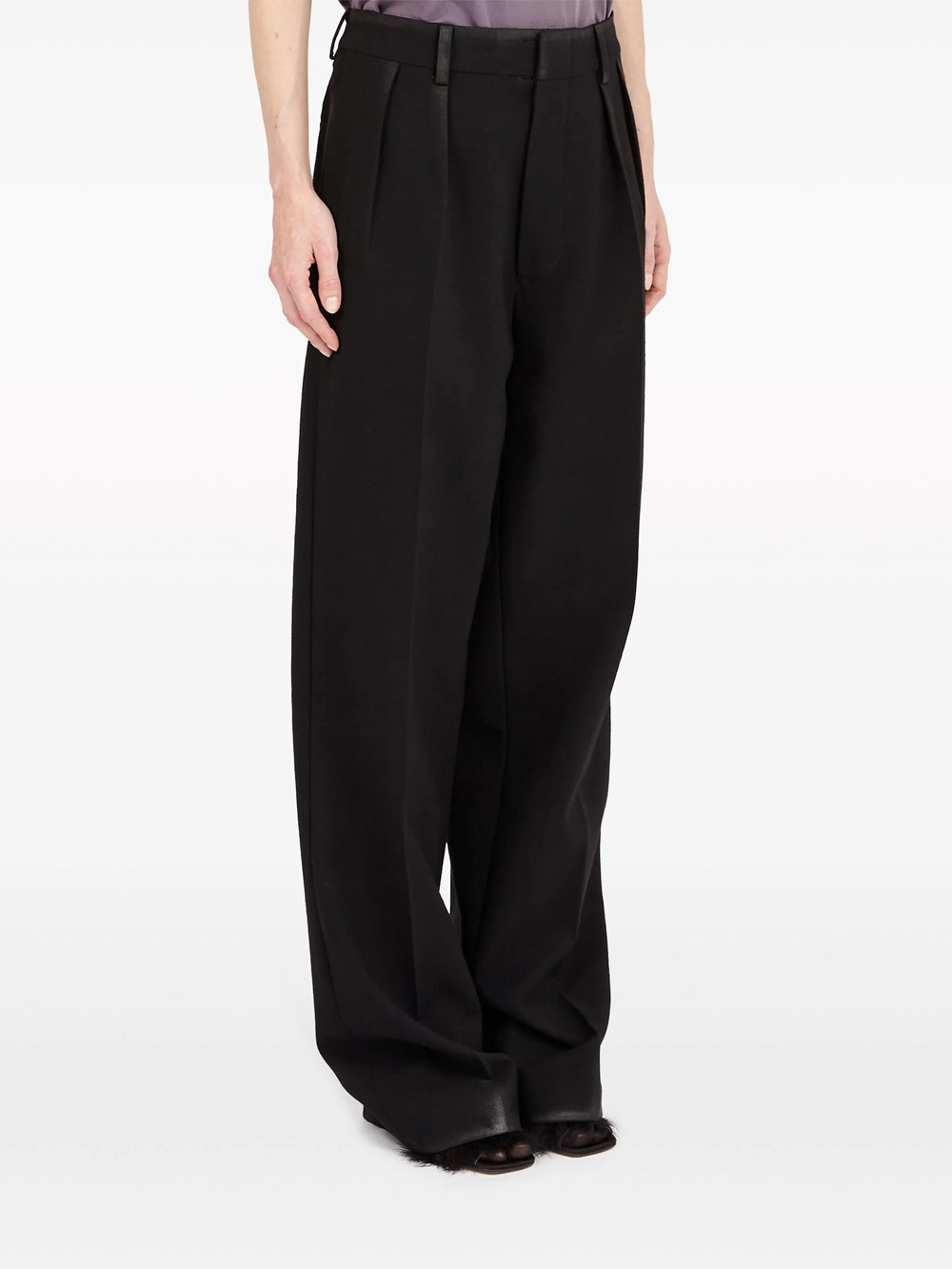 Maison Margiela Mohair Trousers Woman Black In Black