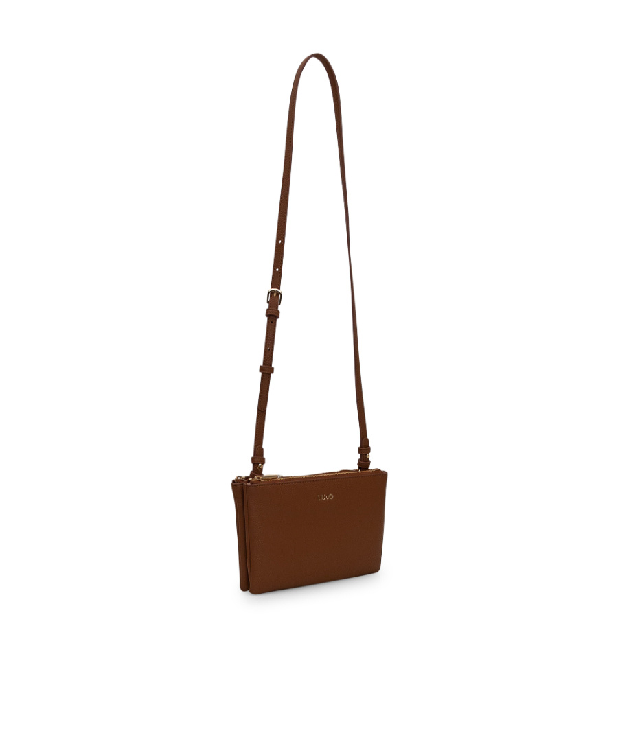 Liu •jo Logo Logo Shoulder Bag In Brown