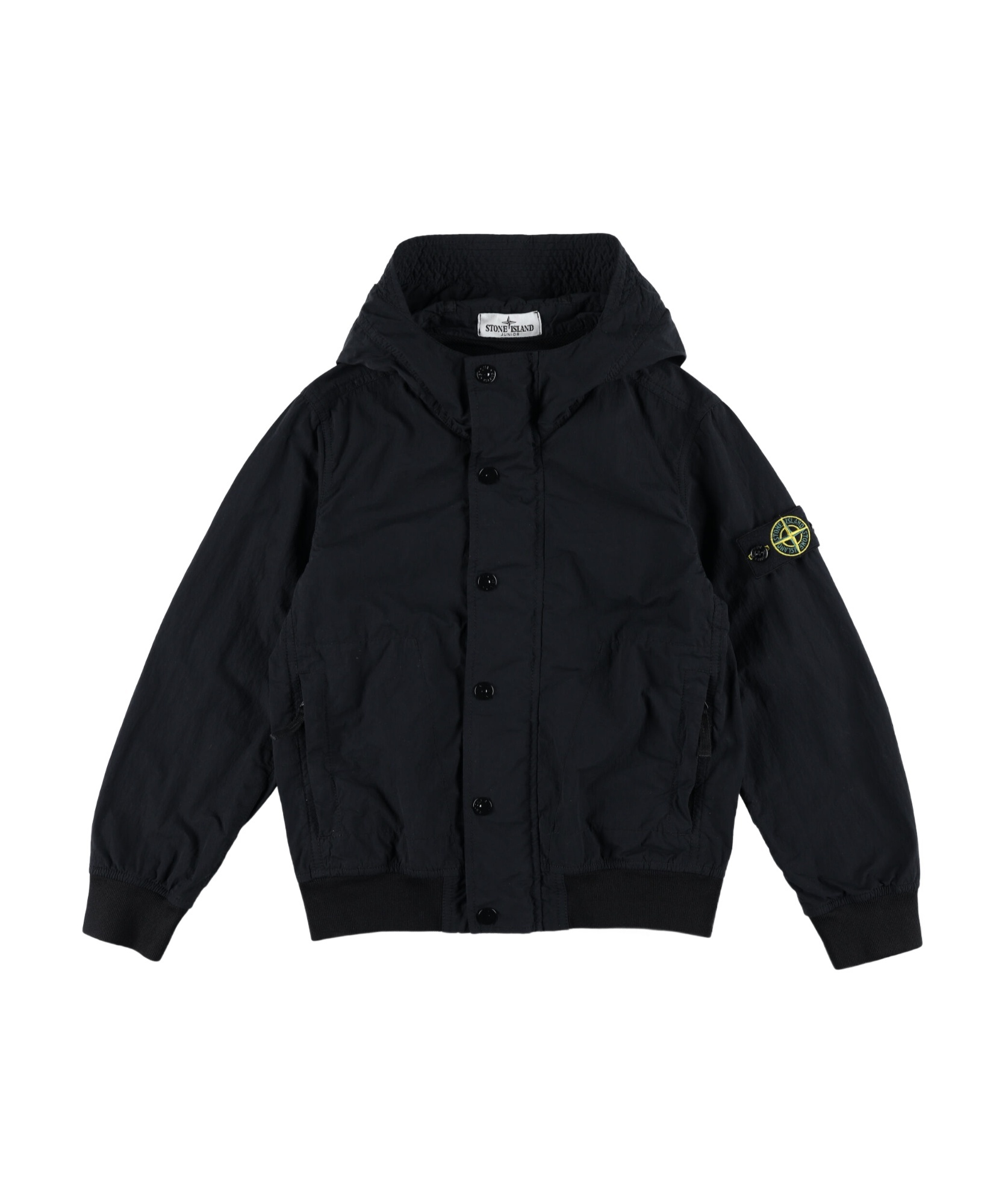 Stone Island Hooded Jacket In Black