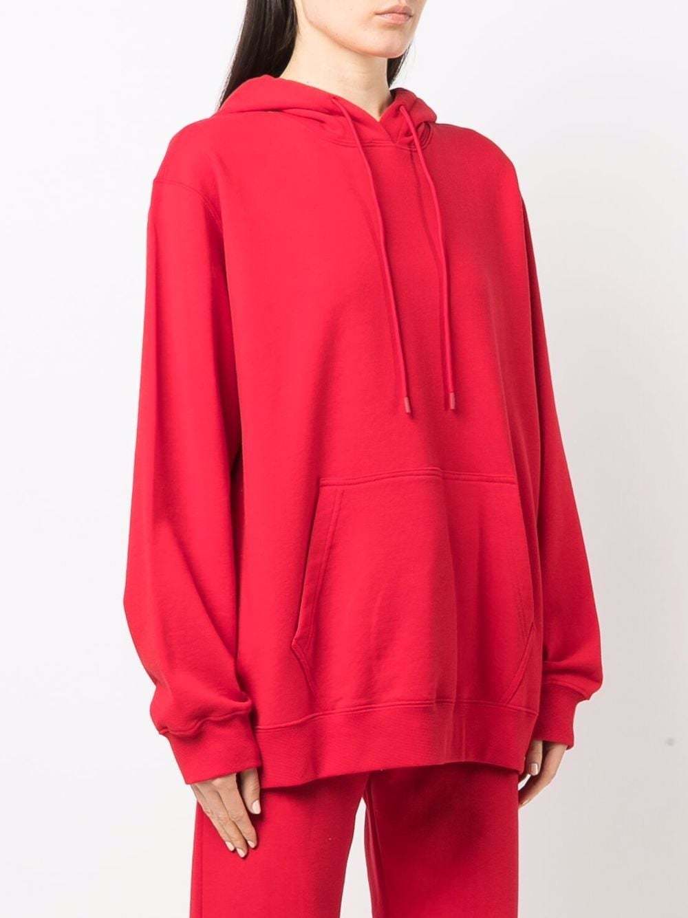 Msgm Logo-print Cotton Hoodie In Red