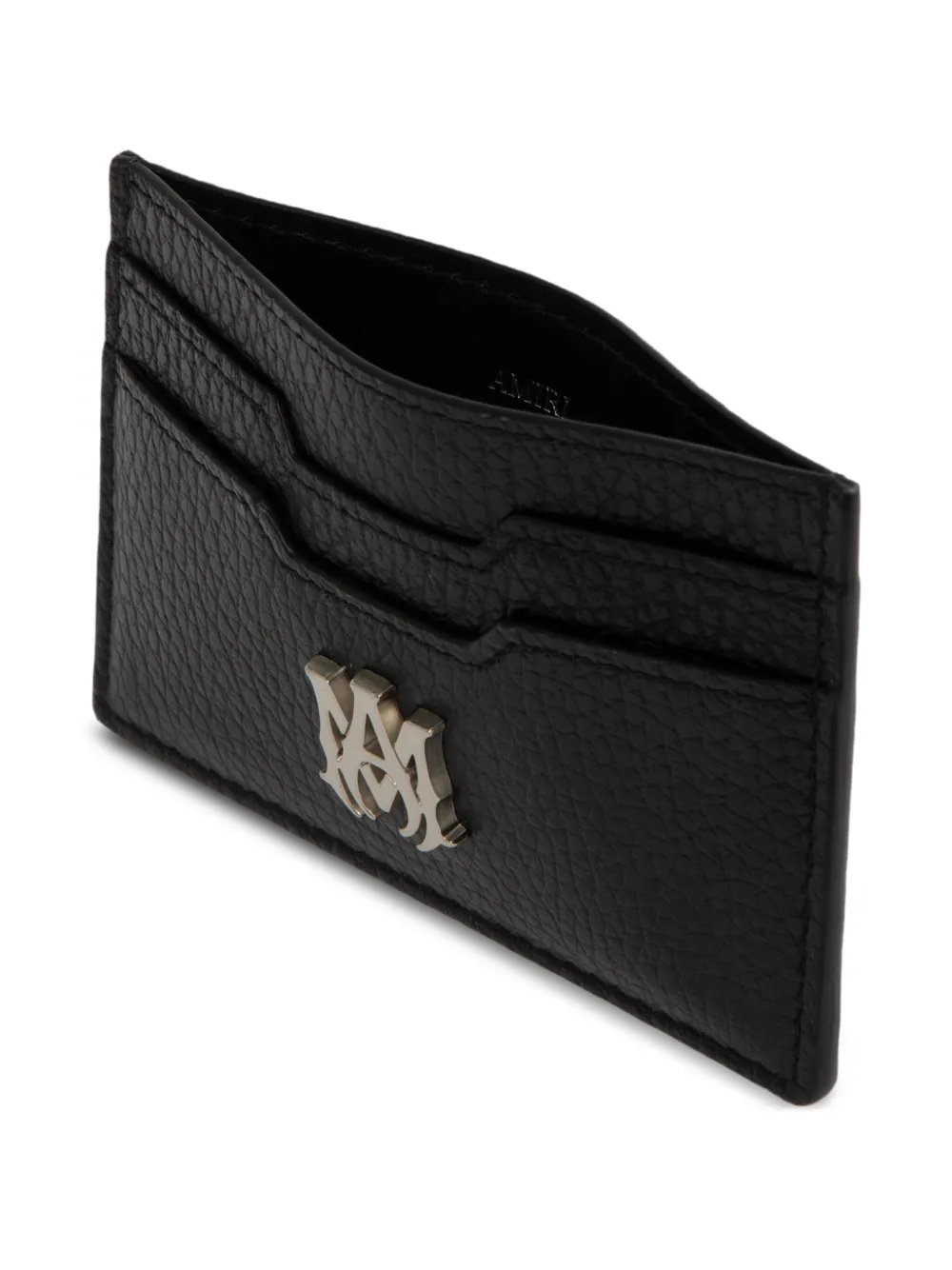 Amiri Logo-stamp Leather Cardholder In Black