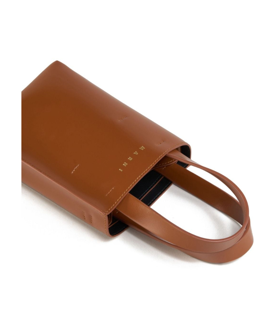 Marni Museo Nano Bag In Brown Leather In Brown