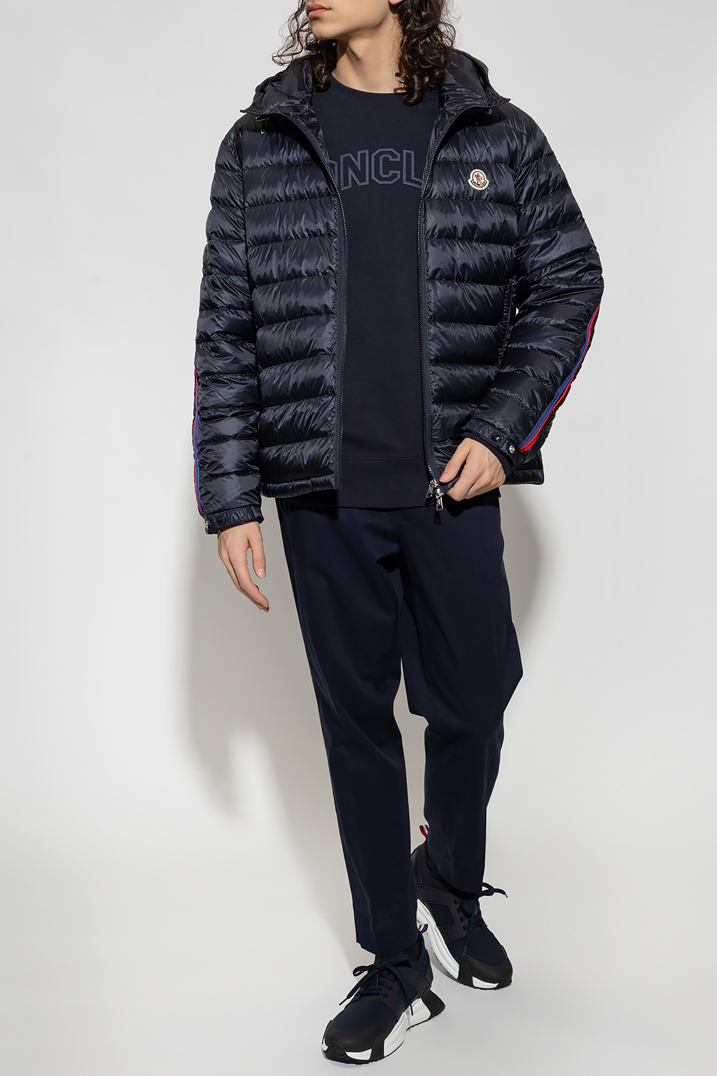 Shop Moncler Agout Logo-patch Puffer Jacket In Blue