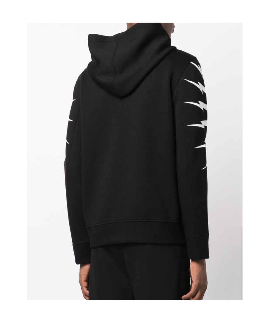 Neil Barrett Graphic-print Zip-fastening Hoodie In Black