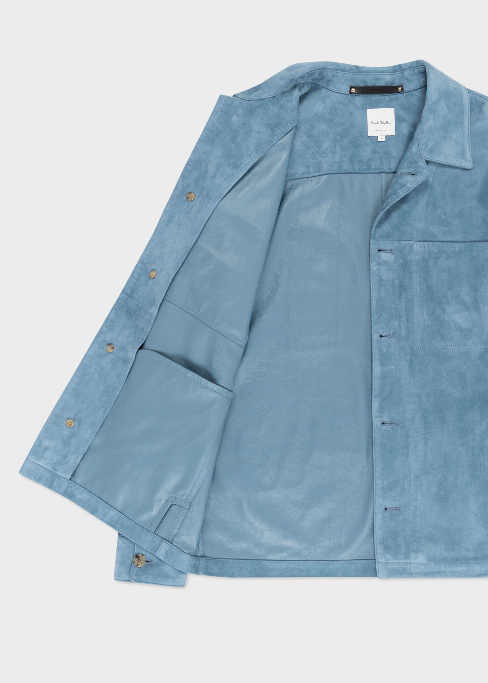 Shop Paul Smith Pleat Detailed Buttoned Overshirt In Blue