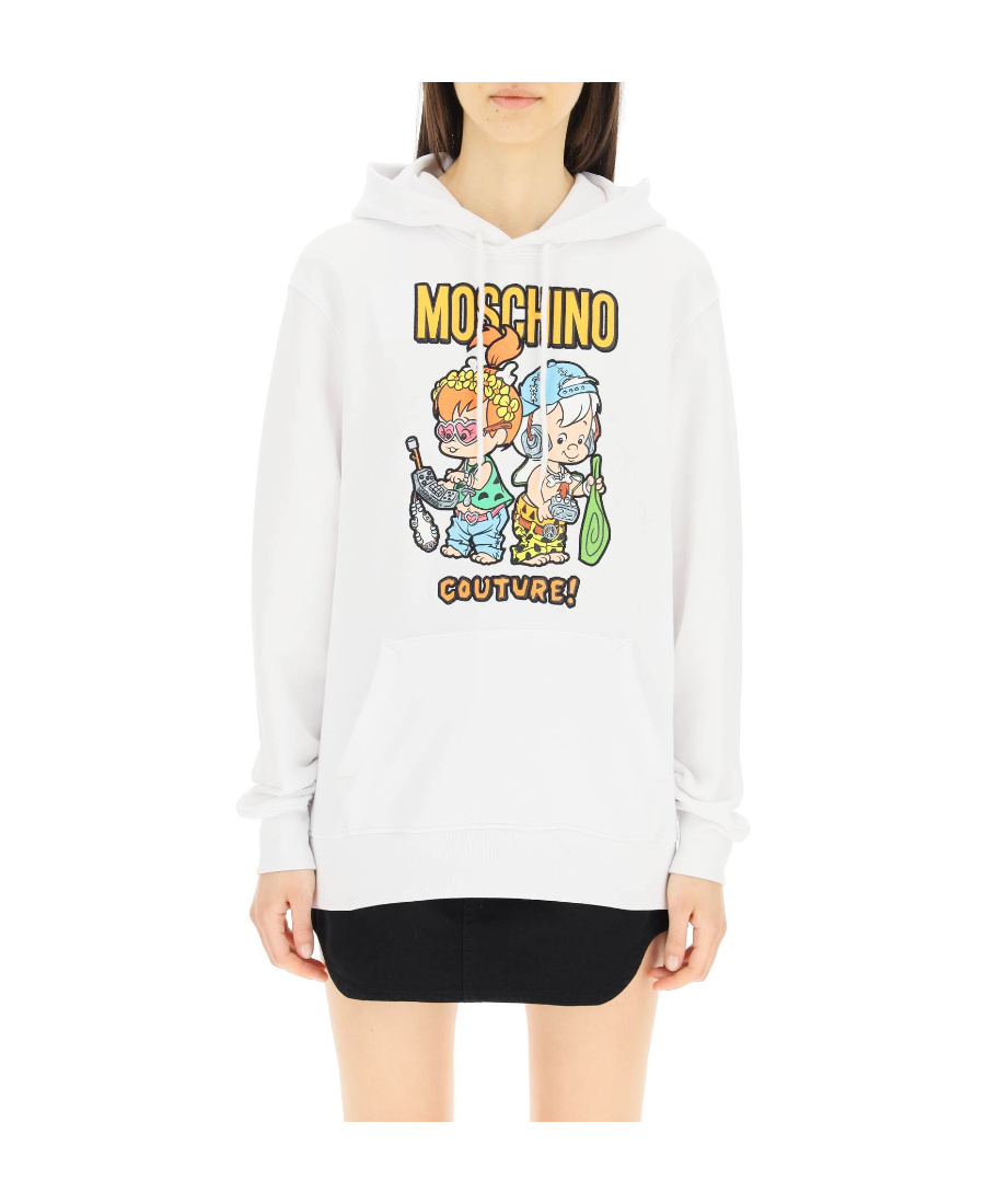 Moschino Woman Sweatshirt White Size M Organic Cotton In White
