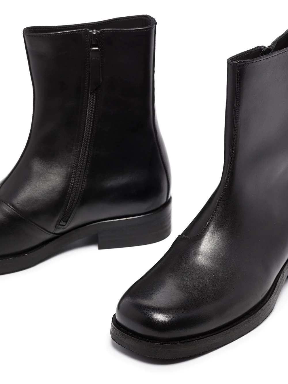 Our Legacy Camion Square-toe Leather Boots In Black