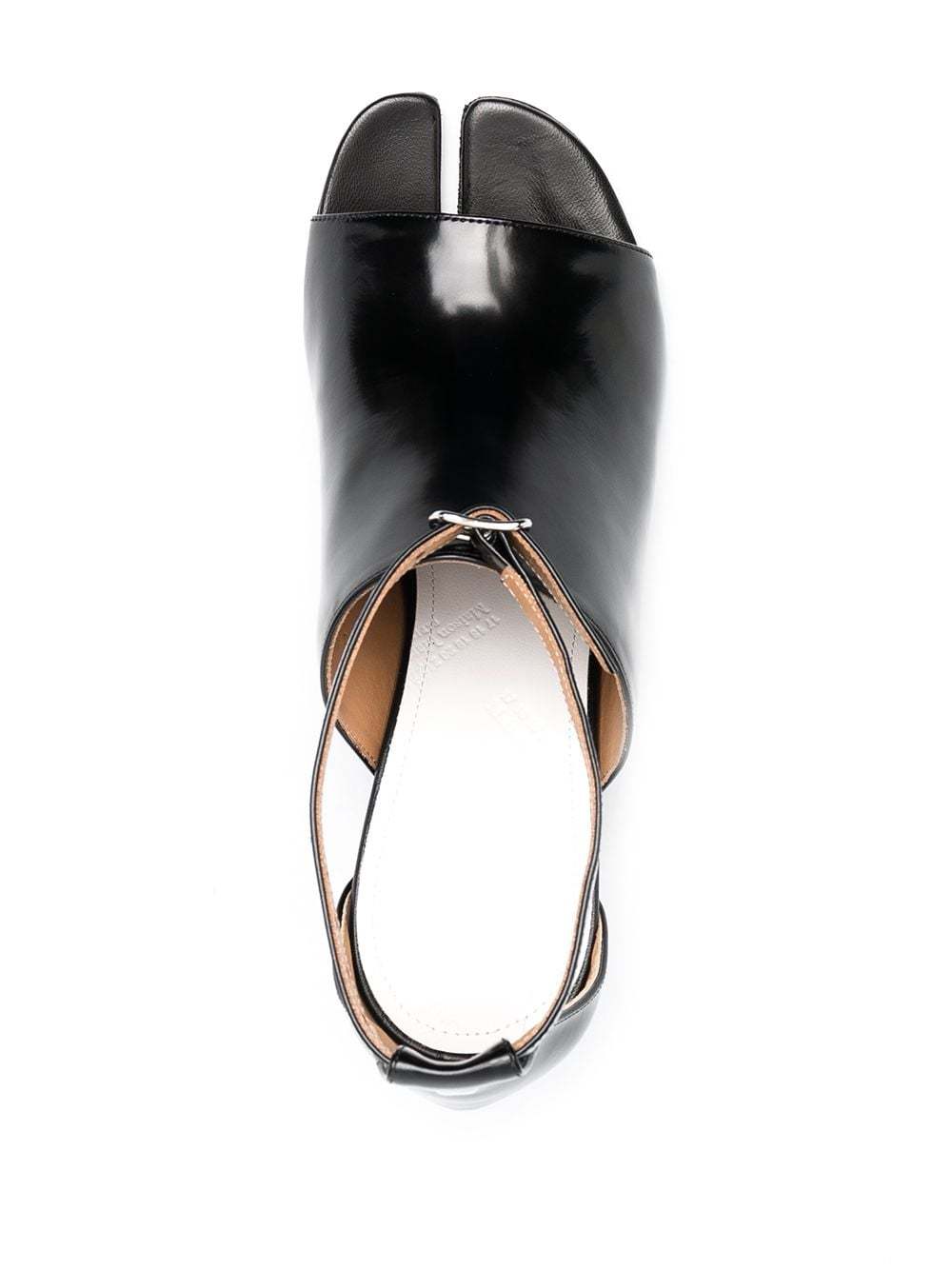 Maison Margiela Tabi Leather Sandals Shoes In Black