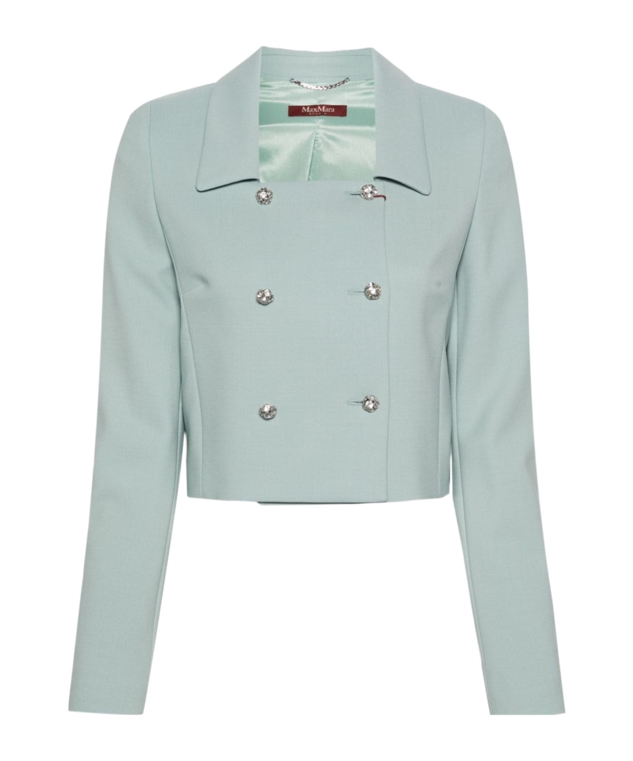 Shop Max Mara Short Casual Jacket In Green