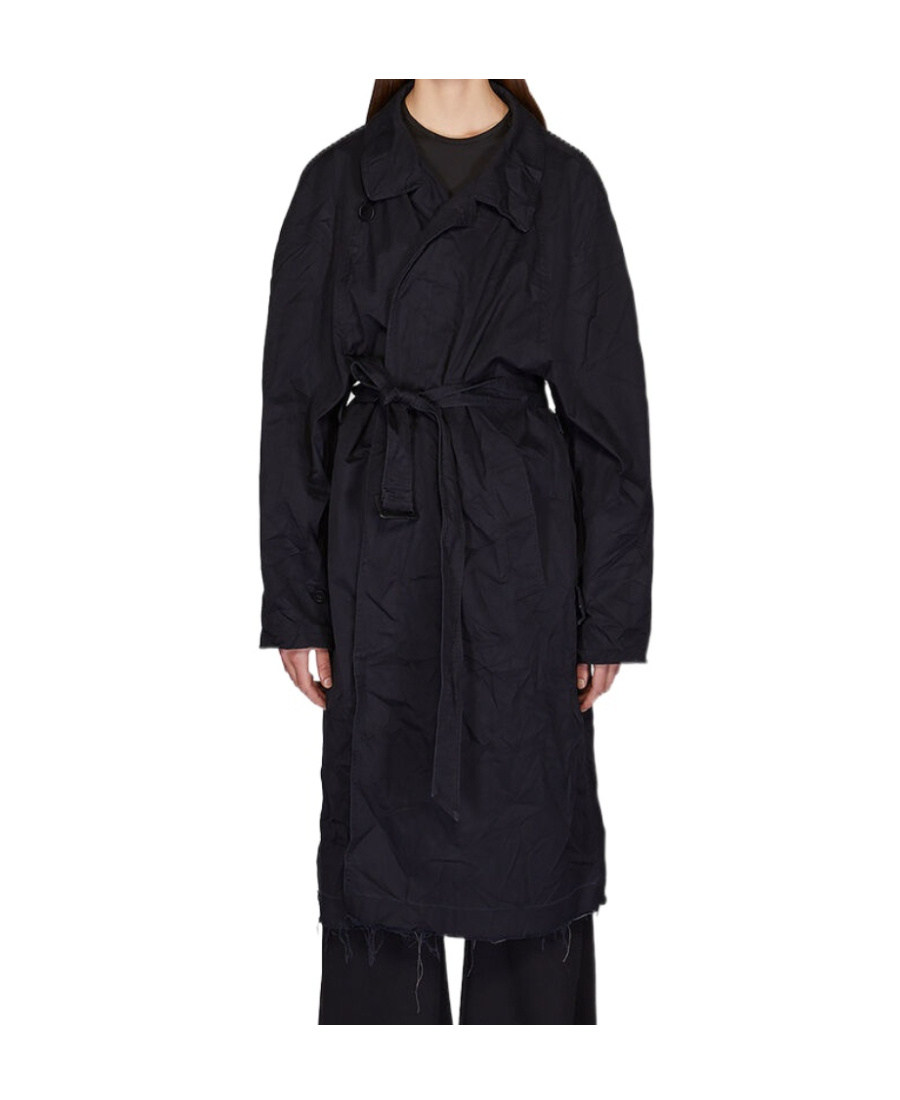 Balenciaga Unifit Trench Coat In Black