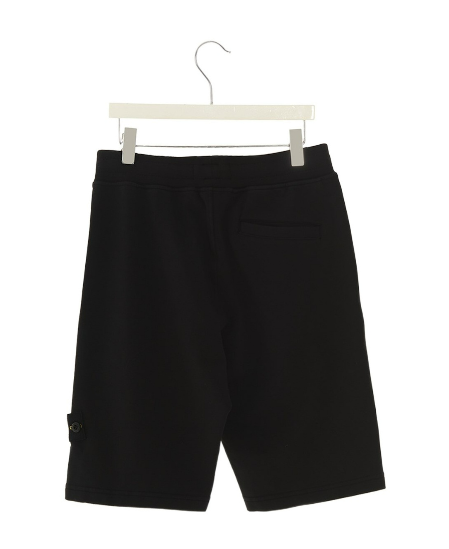 Stone Island Compass Logo-patch Shorts In Black