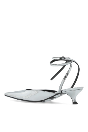Moschino Metallic Pumps In Gray