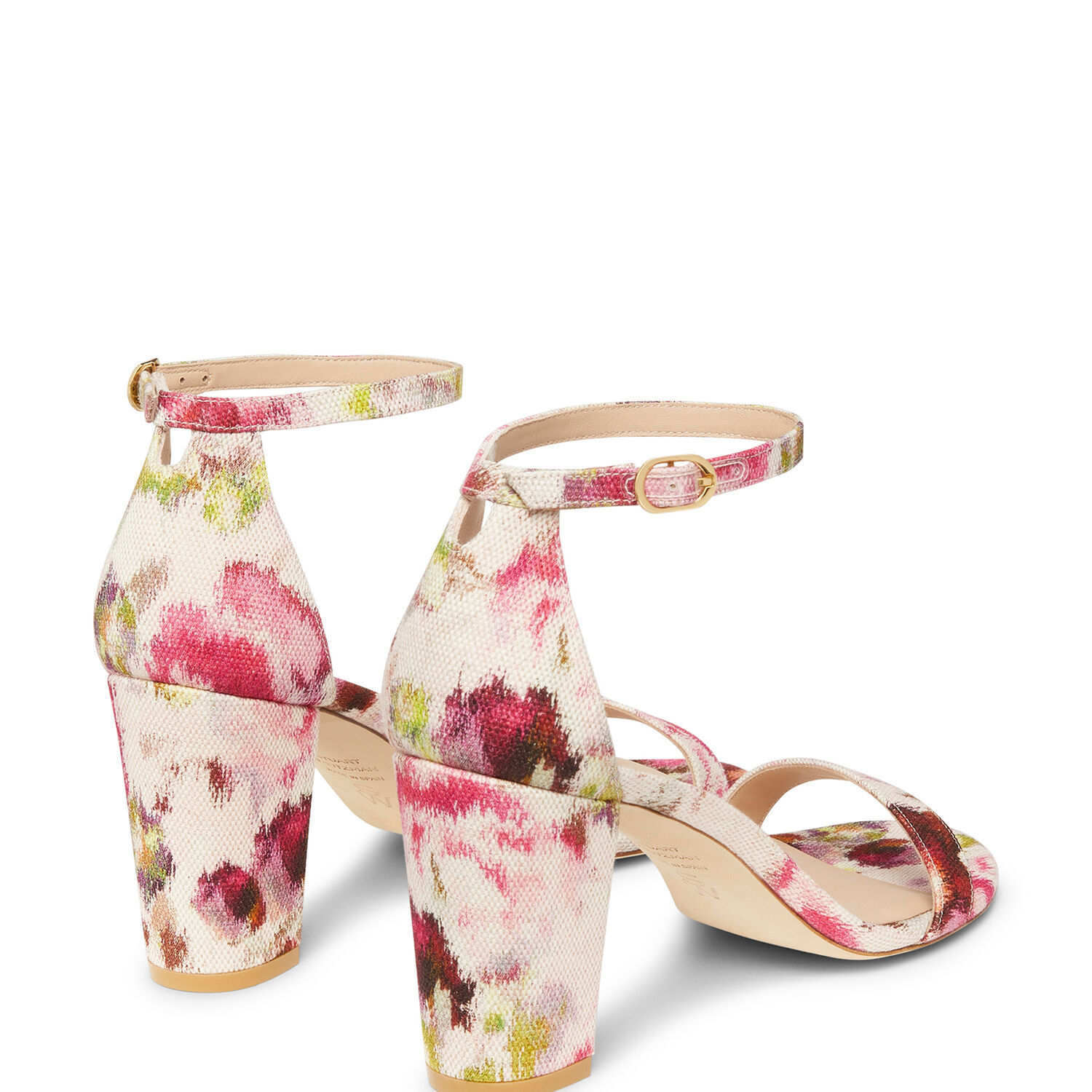Stuart Weitzman 70mm Nearly Floral-print Jacquard Sandals In White