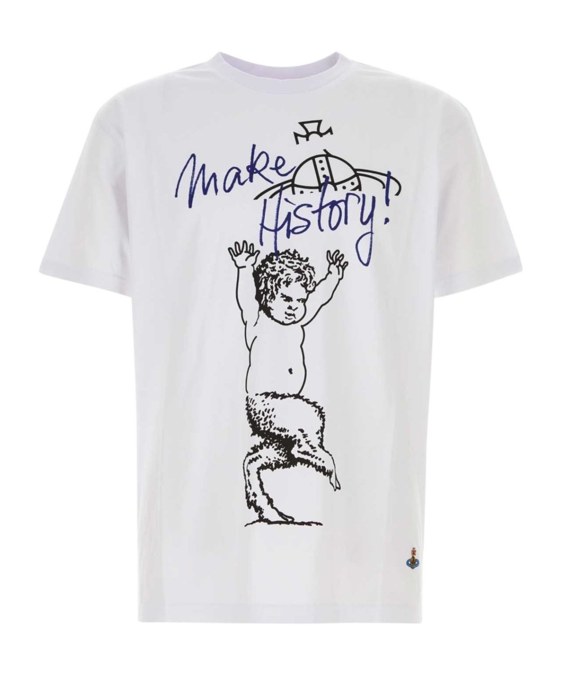 Vivienne Westwood Cotton Crew Neck T-shirt With Graphic Print In White