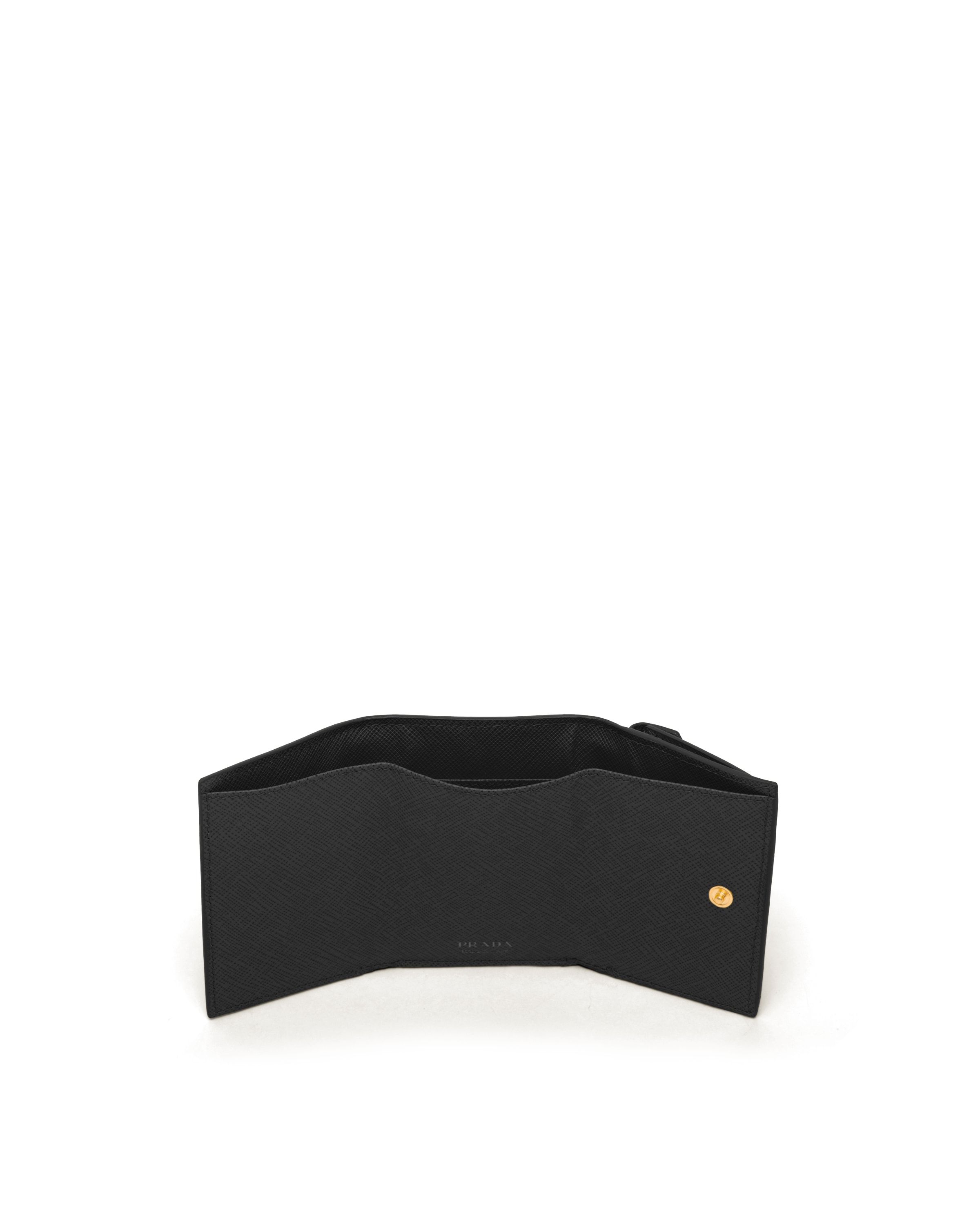 Prada Black Saffiano Leather Small Wallet Women In Nero