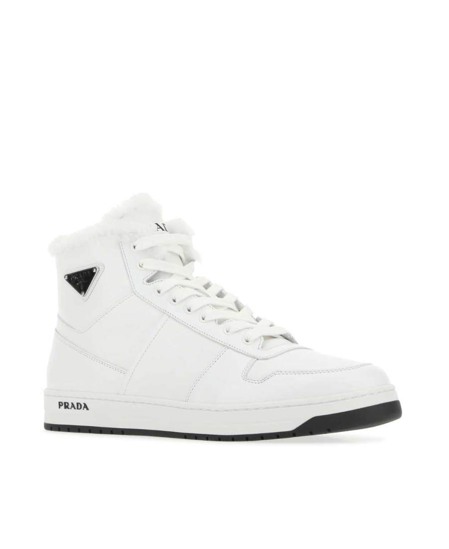 Prada Sneakers In Pelle Bianca   Uomo In White