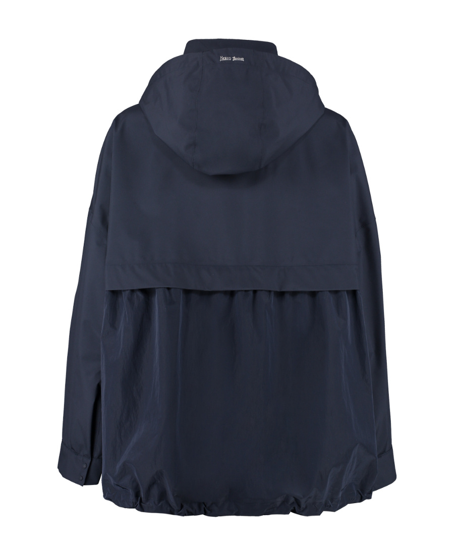 Herno Zip-up Hooded Jacket In Blue