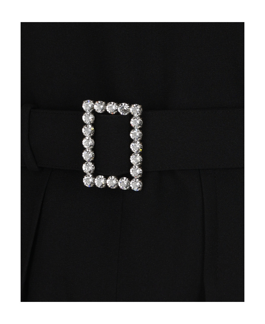 Saint Laurent Open-back Belted Playsuit In Black