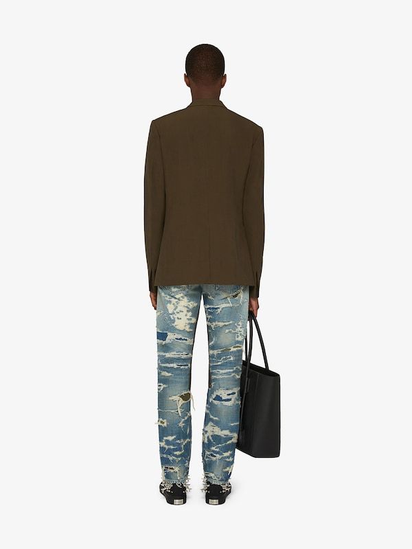 Givenchy Distressed-finish Straight-leg Jeans In Blue