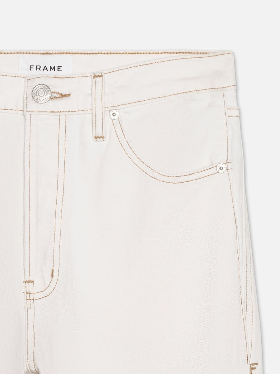 Frame Le Mec Cropped Jeans In White