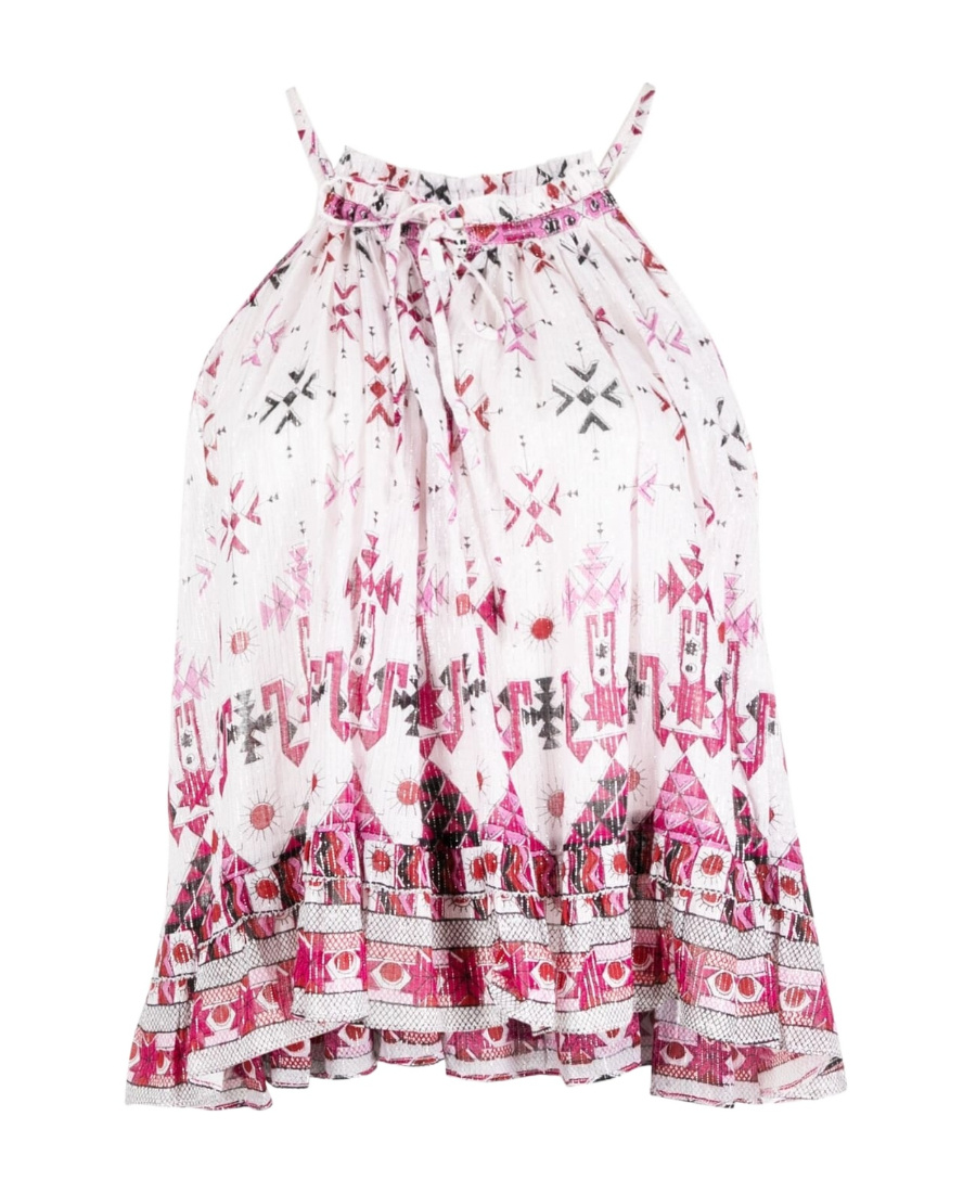 Isabel Marant Étoile Graphic-print Cropped Blouse In White