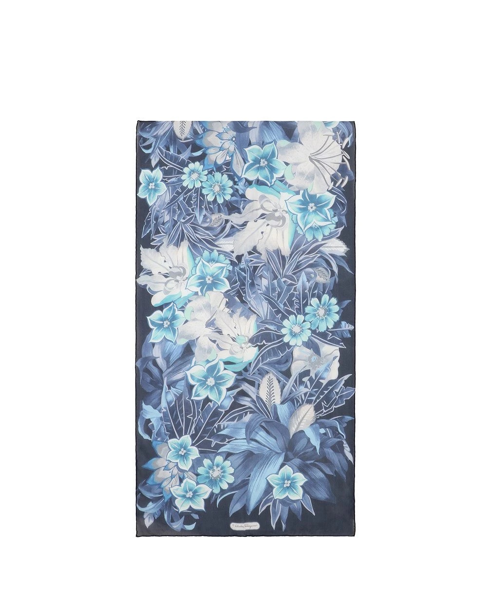 Ferragamo Logo Printed Scarf In Blue