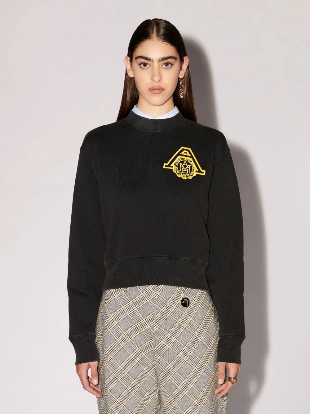 Ambush Logo-embroidered Organic Cotton Sweatshirt In Black