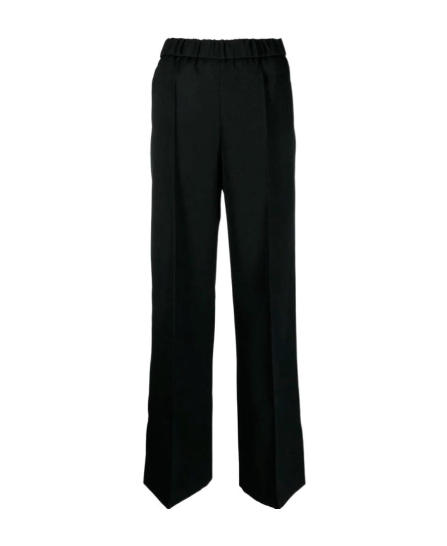 Jil Sander Pressed-crease Wool Straight Trousers In Black
