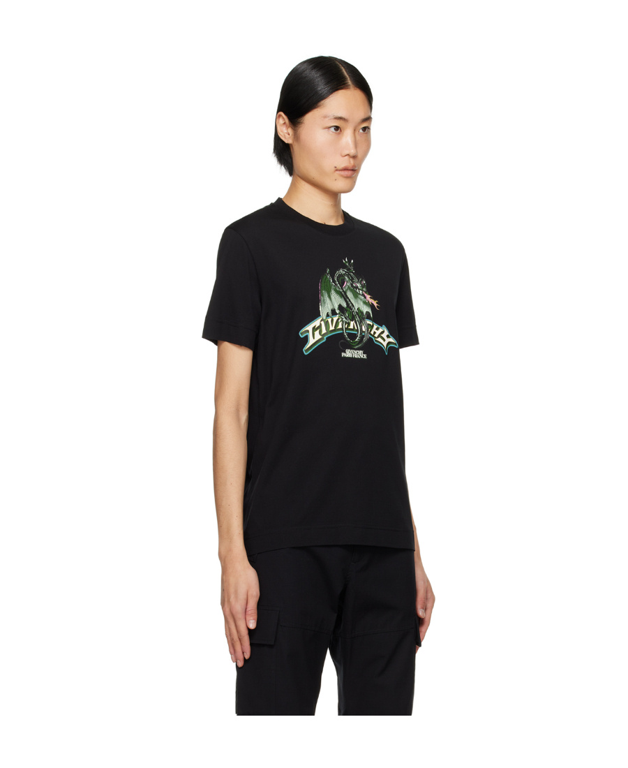 Givenchy Dragon-print Cotton T-shirt In Black