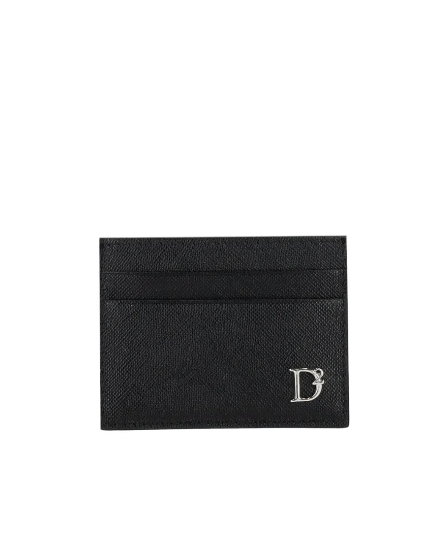 Dsquared2 Logo-plaque Leather Wallet In Black