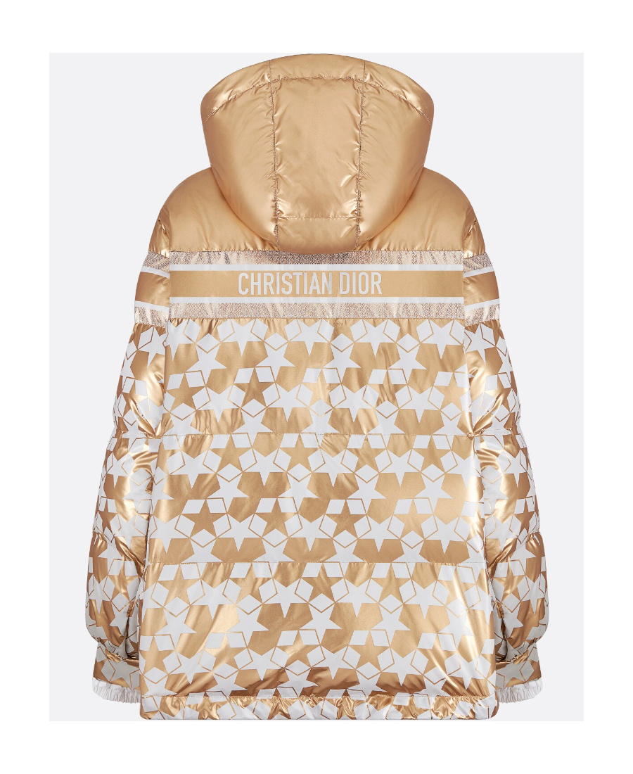 Dior Logo Down Jacket In Golden