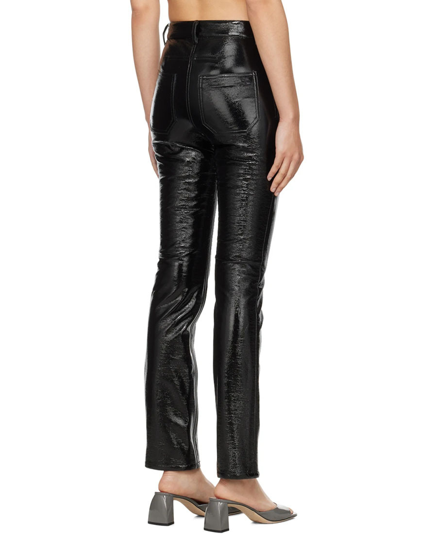 Shop Courrèges Embroidered Logo Decoration Casual Pants In Black