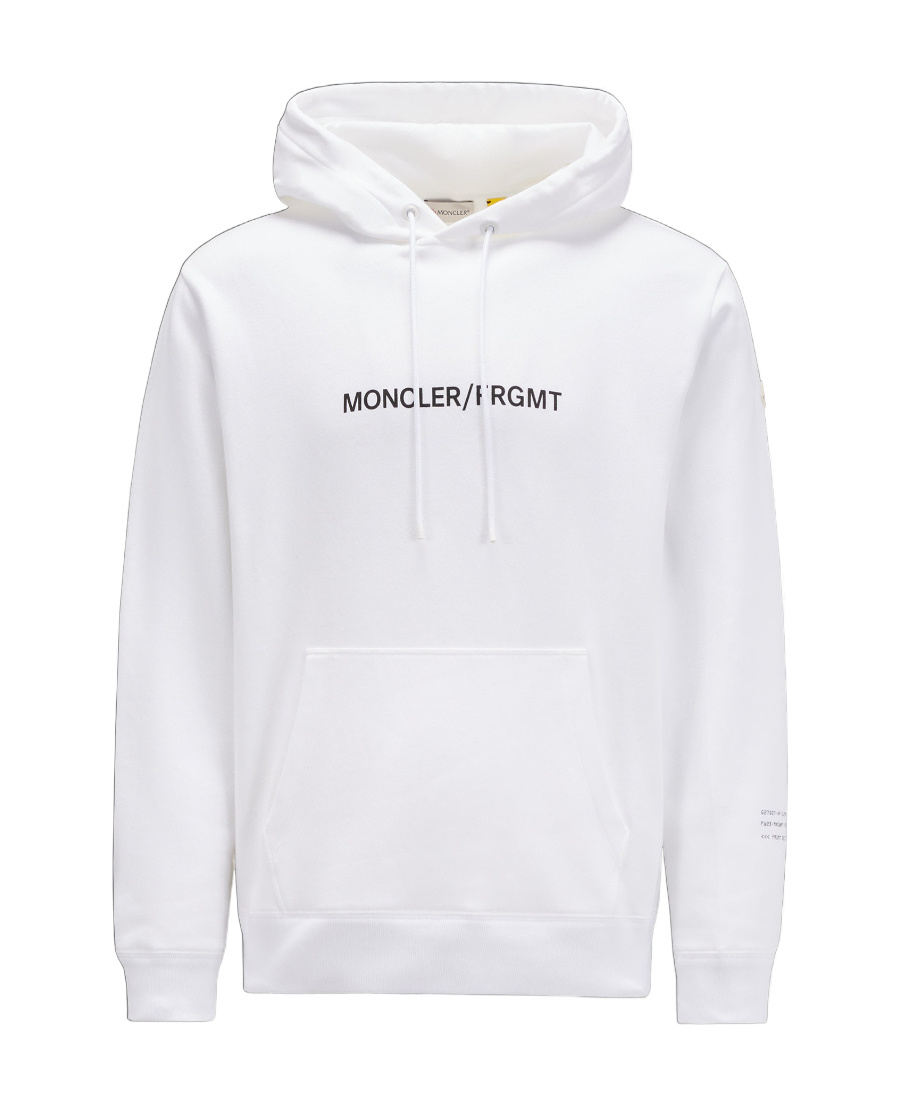 Shop Moncler Floral Motif Hoodie In White