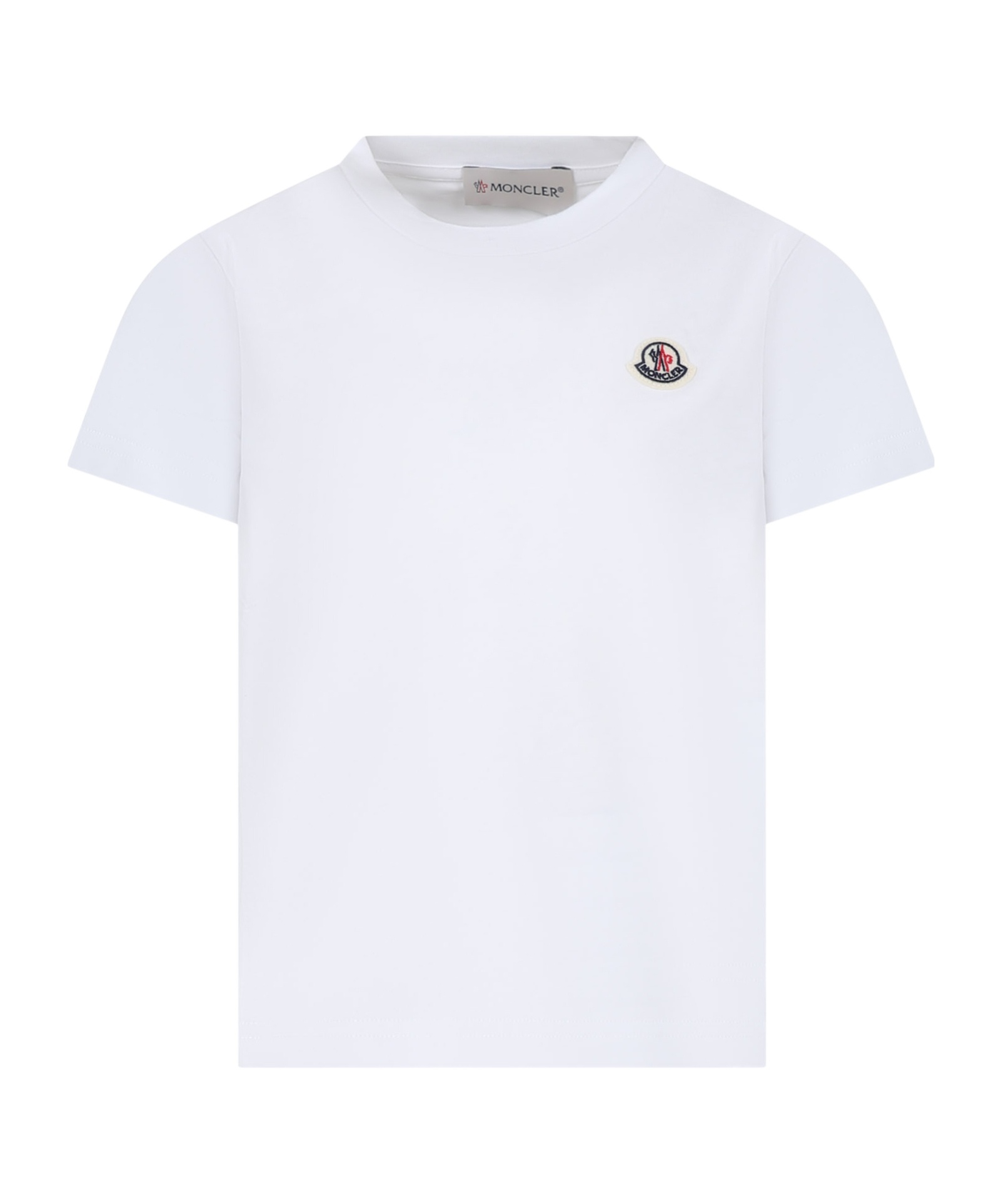 Moncler Enfant Logo Patch Crewneck T-shirt In White