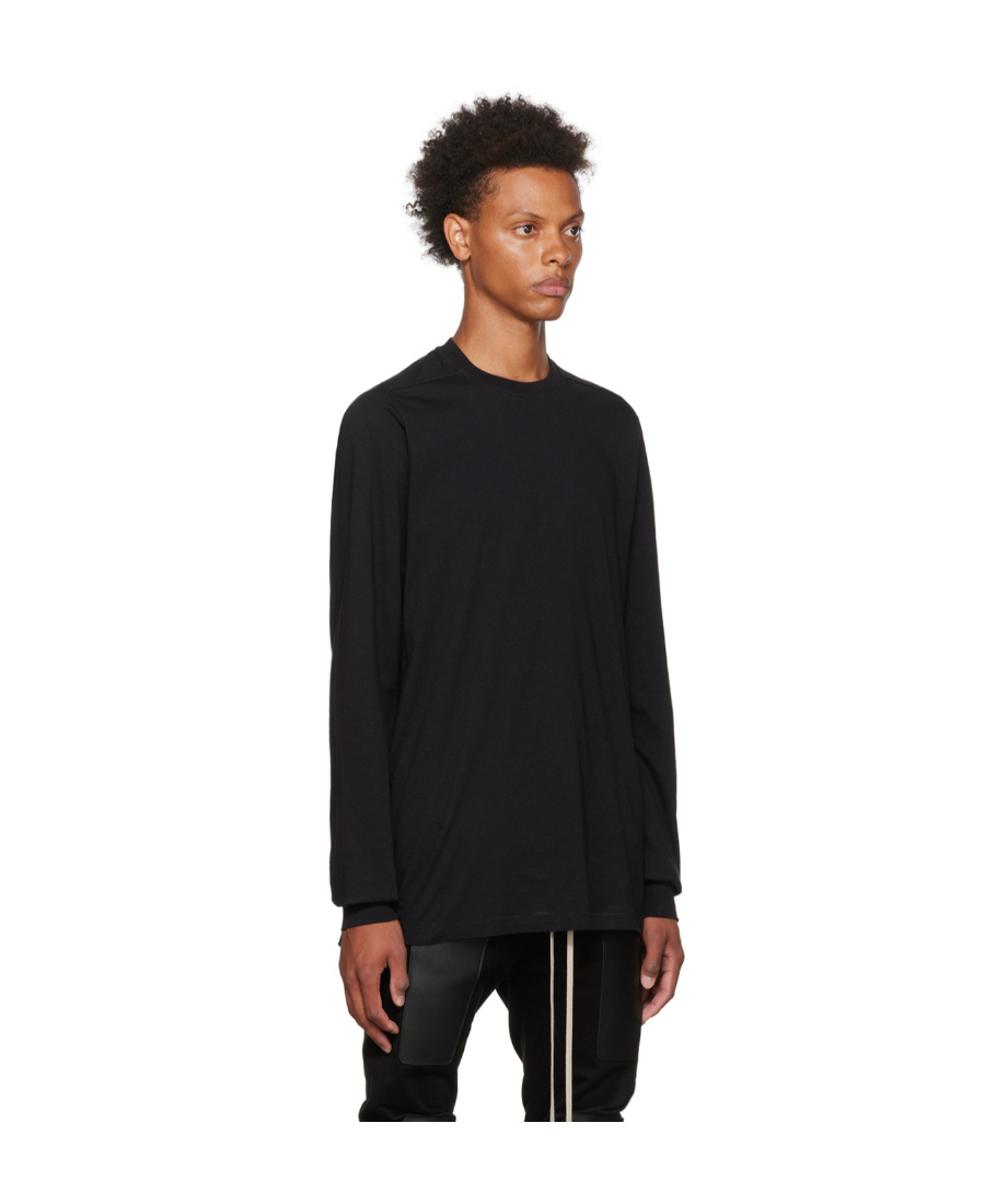 Rick Owens Crew Neck Long-sleeved T-shirt In Black