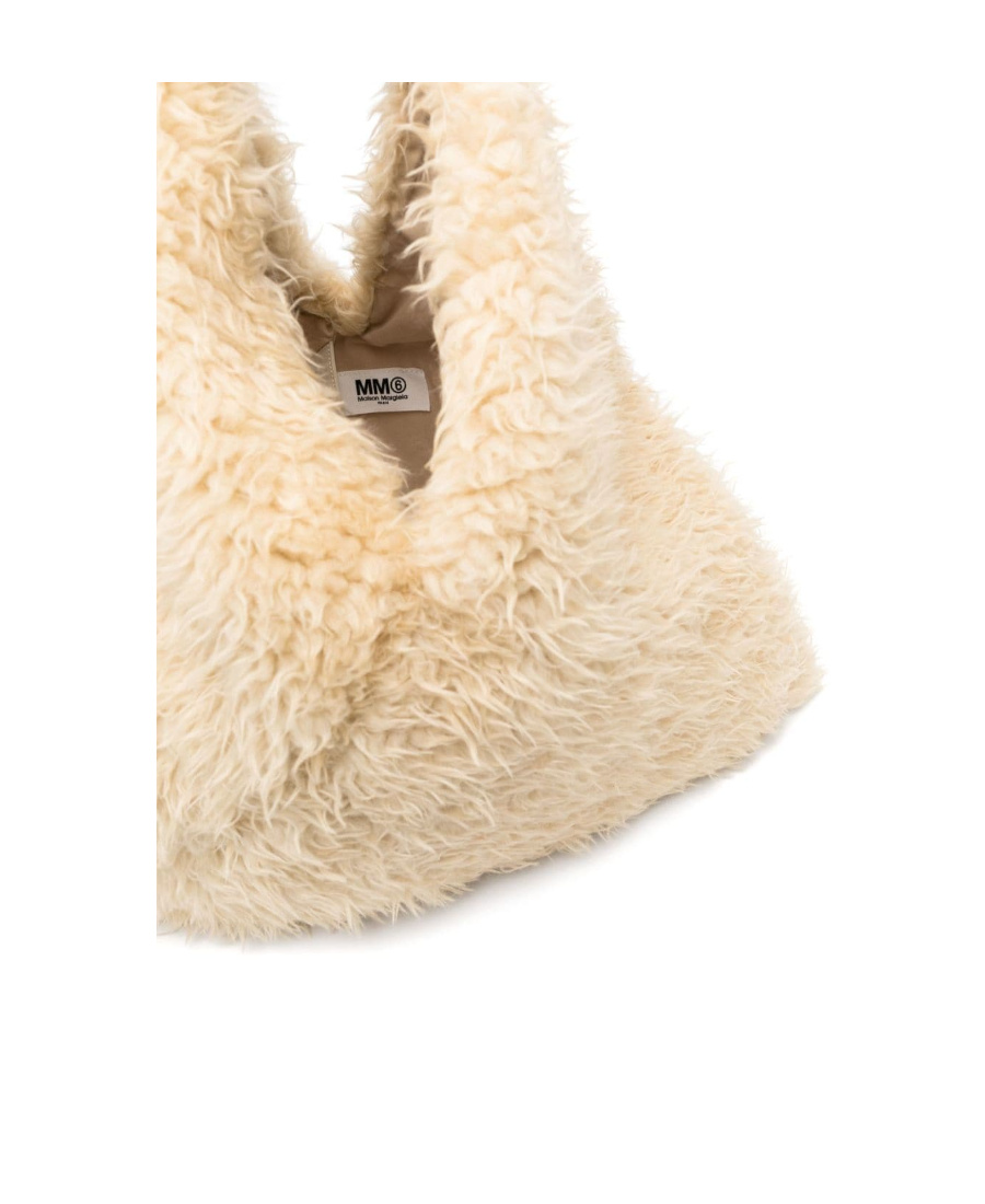 Mm6 Maison Margiela Japanese Faux-fur Shoulder Bag In Nude