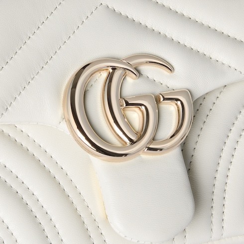 Gucci Gg Marmont Small Shoulder Bag In White