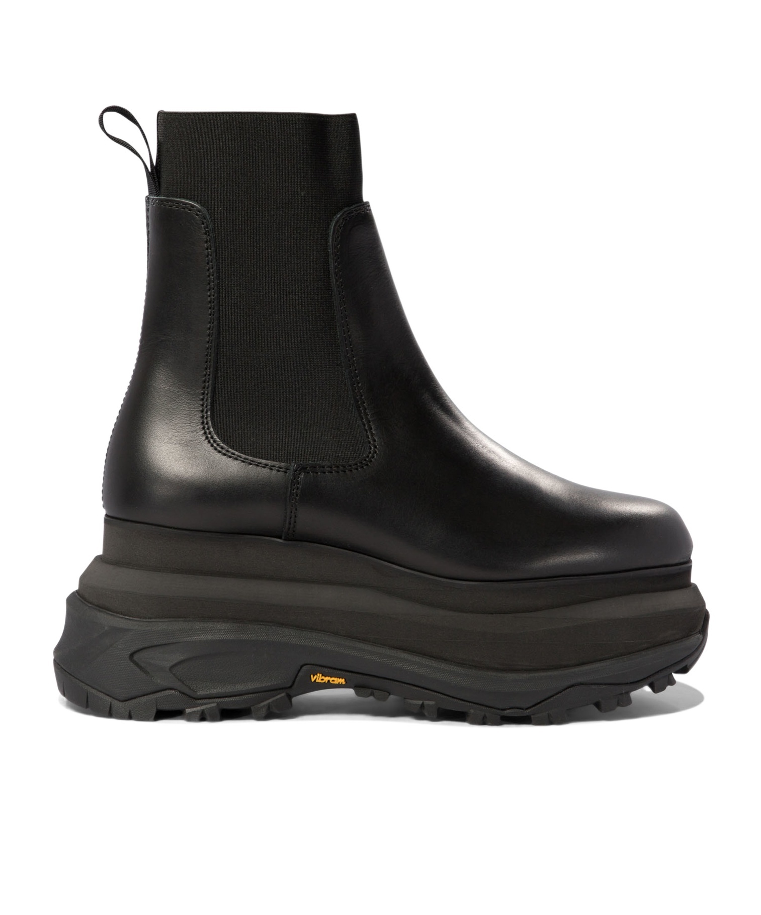 Sacai Black Leather Chelsea Boots In Black