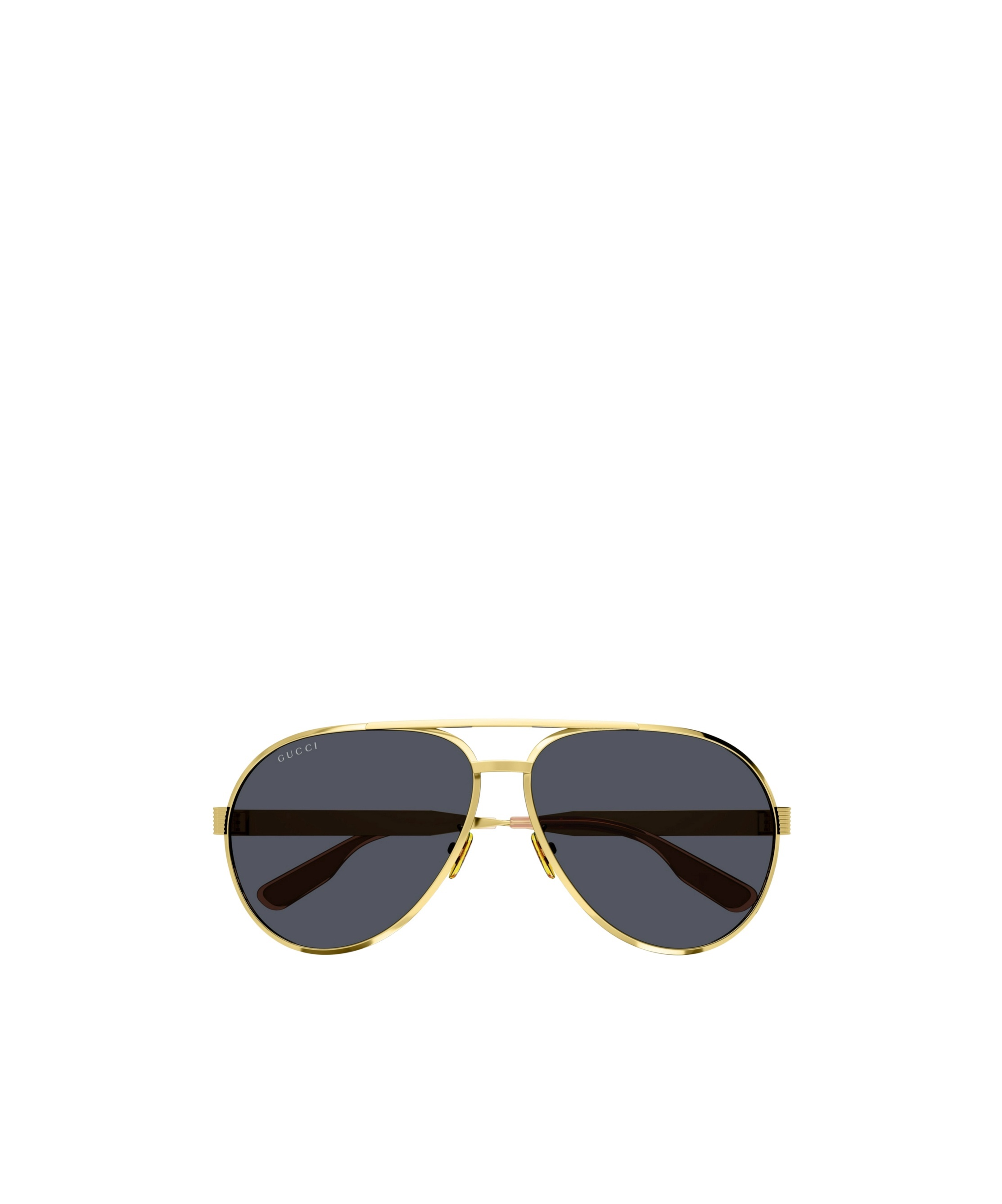 Gucci Men's Double-bridge Metal Aviator Sunglasses In Gray