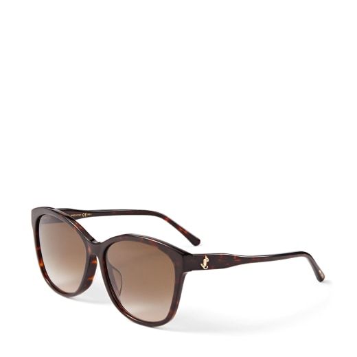 Jimmy Choo Logo Sunglasses In Nude