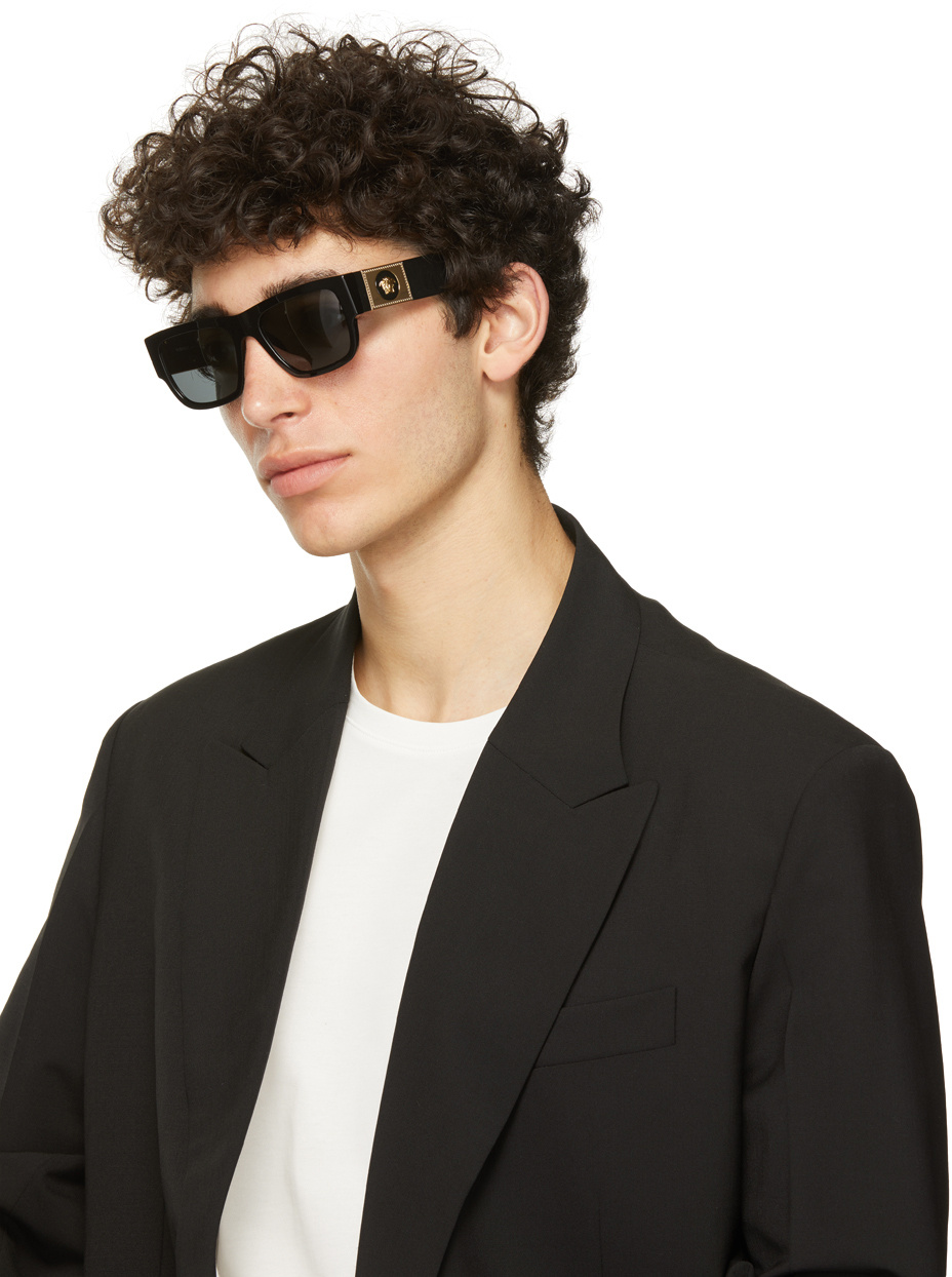 Versace Eyewear Medusa Embellished Sunglasses In Gray
