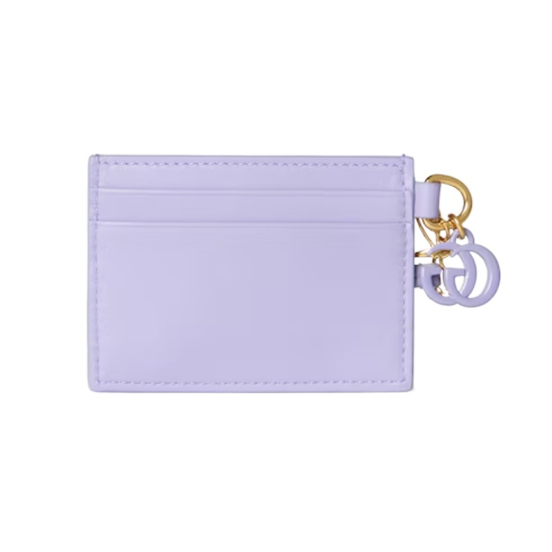 Gucci Card Case With Double G And Dragonfly Charm In Blue