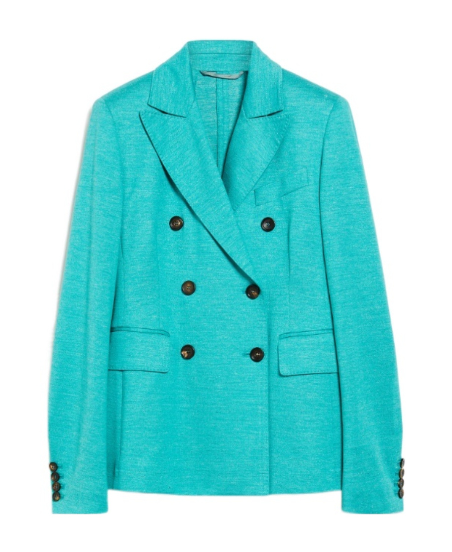 Max Mara Double-breasted Blazer In Green