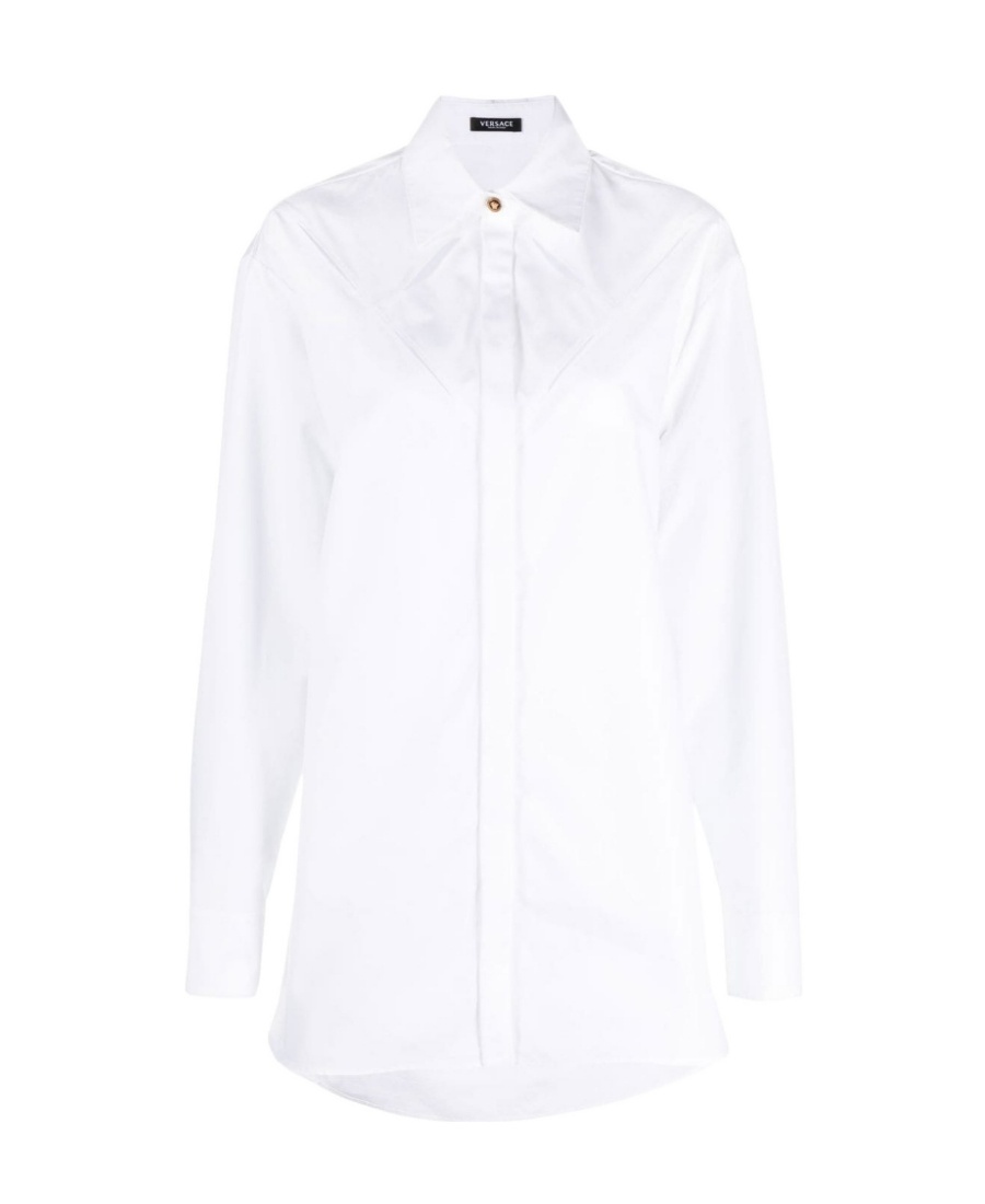 Versace Cut-out Detail Long-sleeve Shirt In White